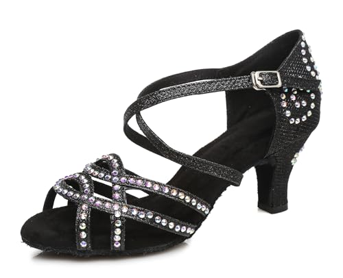 Miyoopark Damen Tanzschuhe Latin Dance Schuhe Fashion Hochzeit Abend Sandalen Schuhe L465 Schwarz 6cm Absatz EU 43.5 von Miyoopark