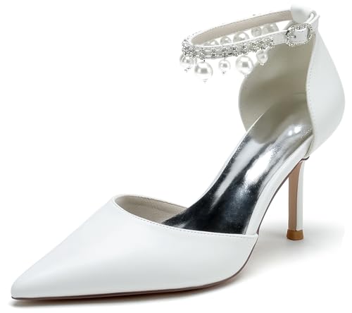 Miyoopark Damens Spitz Kleid Schuhe fur Hochzeits mit Strass Abend Pumps J589 Weiß 3.4" Absatz EU 40 Miyoopark Damens Spitz Kleid Schuhe fur Hochzeits mit Strass Abend Pumps J589 Weiß 3.4" Absatz EU 40 von Miyoopark