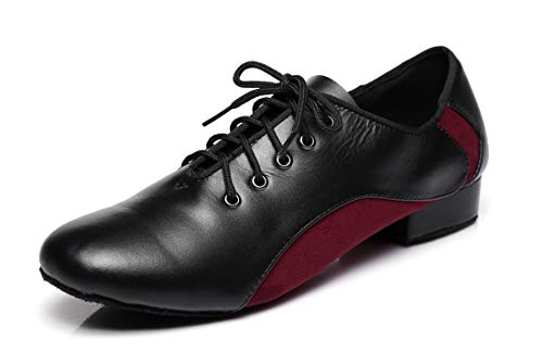 Miyoopark Herren Salsa Tanzschuhe Schnürsenkel Latin Schuhe L300 Schwarz/Rot EU 45 von Miyoopark