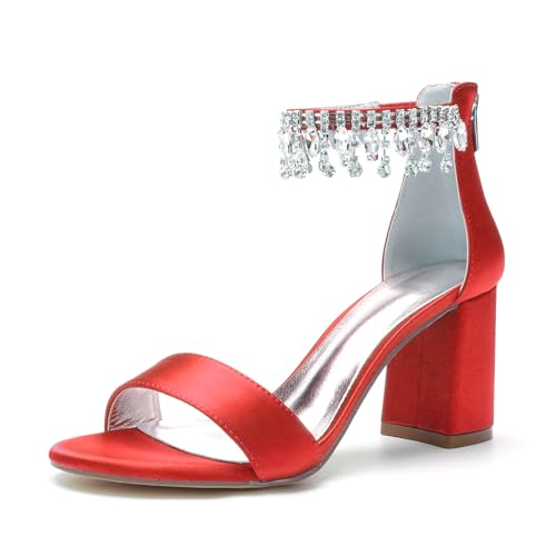Miyoopark Hoher Absatz Braut Schuhe Damen Ankle Chains Abend Sandalen M660 Rot EU 39.5 Miyoopark Hoher Absatz Braut Schuhe Damen Ankle Chains Abend Sandalen M660 Rot EU 39.5 von Miyoopark