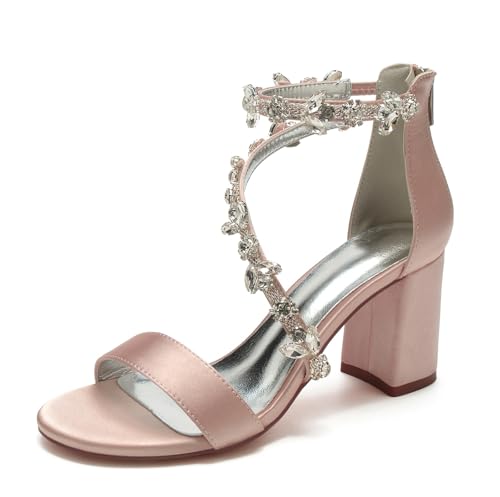 Miyoopark Outdoor Abend Schuhe fur Damen Blockabsatz Hochzeits Sandalen M666 Altrosa EU 36.5 von Miyoopark