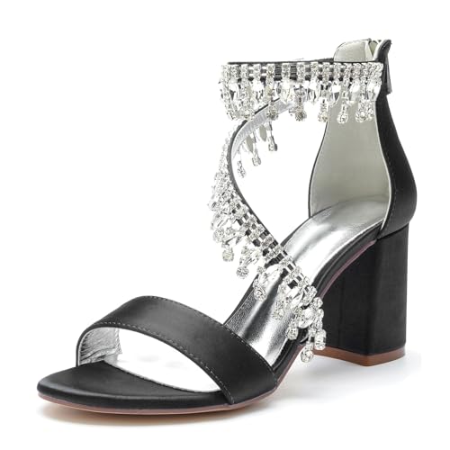 Miyoopark Outdoor Abend Schuhe fur Damen Blockabsatz Hochzeits Sandalen M667 Schwarz EU 42 von Miyoopark