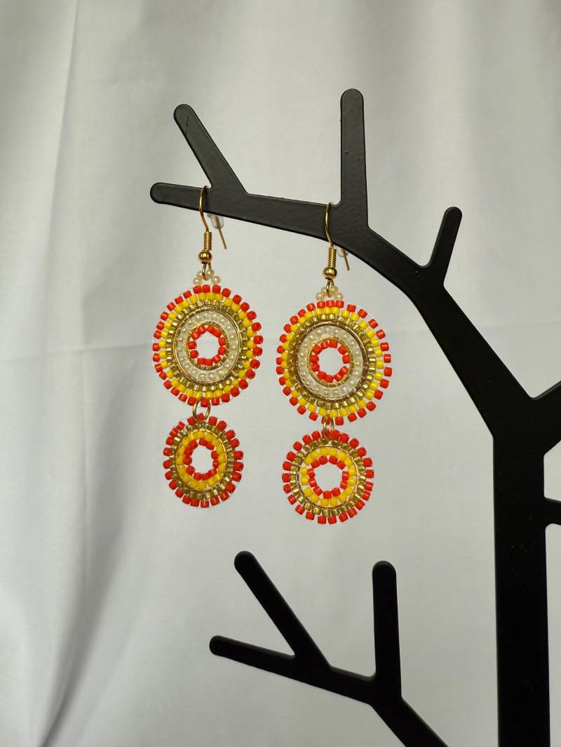 Miyuki Ohrringe Glasperlen Boho Handgemacht Orange Miyuki Ohrringe Glasperlen Boho Handgemacht Orange von MiyuWerk
