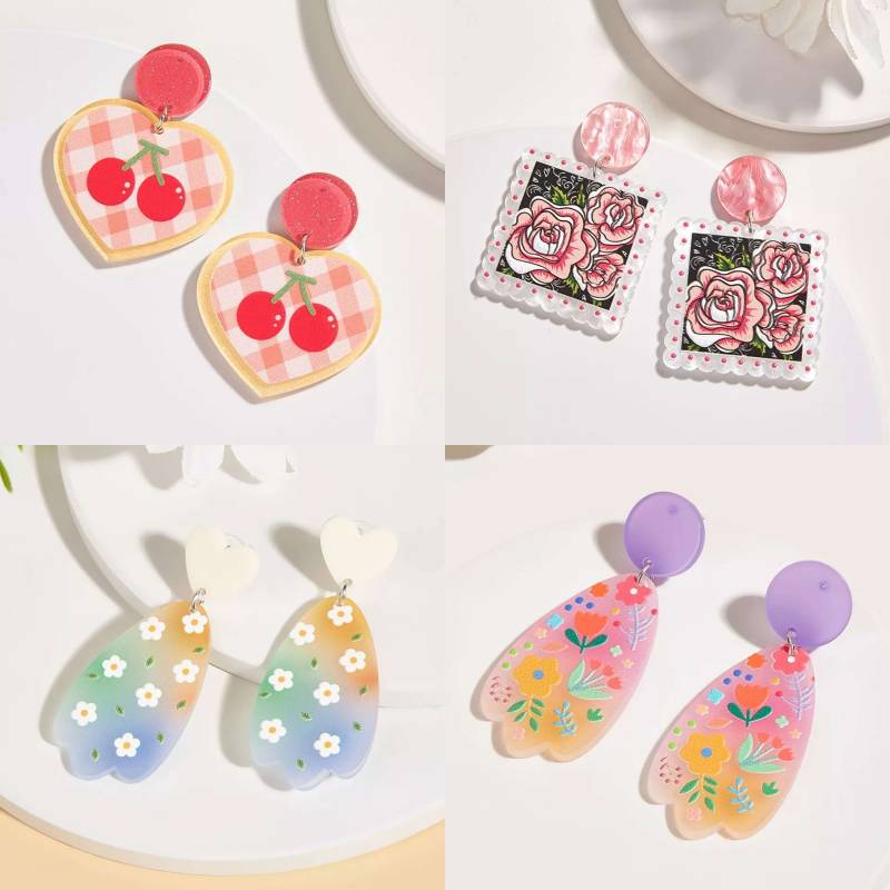 Clay Acryl Earrings Minimalistic Kawaii Anime Japanese Korean Street Style Kpop Fashion Cute Y2K Boho Flower Cherry Rainbow Art Ohrringe Clay Acryl Earrings Minimalistic Kawaii Anime Japanese Korean Street Style Kpop Fashion Cute Y2K Boho Flower Cherry Rainbow Art Ohrringe von MiyusLovelyCrafts