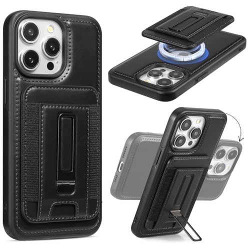Mizi Magnetic Wallet for iPhone (2025 Upgraded) – 5-Card Holder, RFID Blocking, 3,200g Magnetic Strength, Slim Vegan Leather – Compatible with iPhone 16/15/14/13/12 Series (Not for Mini) – Black von Mizi