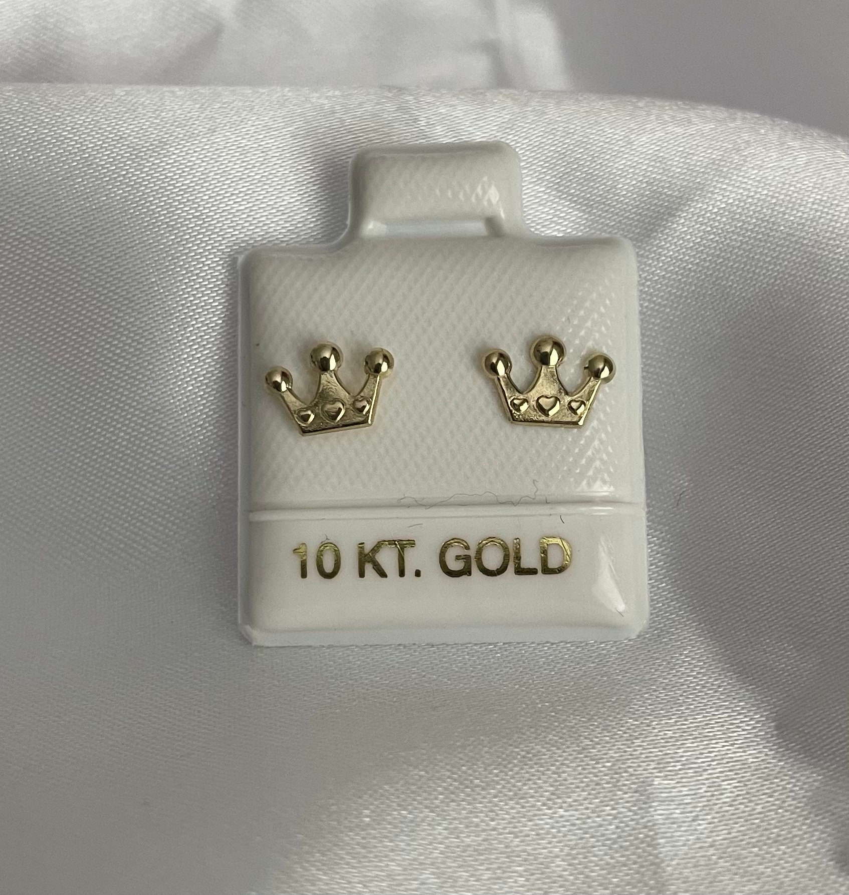 10K Gold Prinzessin Krone Ohrringe Echt Ohrstecker Märchen Kleine Mädchen/Hypoallergen Prinzessin Geburtstag Geschenk von Mizosogold