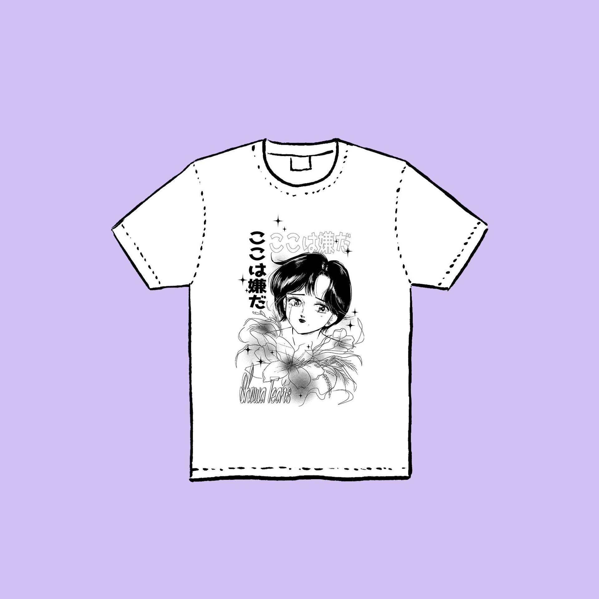 T-Shirt Unisex "'showa Tears'' Black Or White T-Shirt Unisex "'showa Tears'' Black Or White von Mizucats