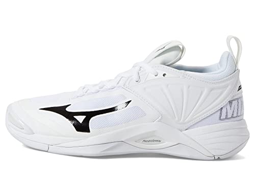 Mizuno 2 Wave Momentum Damen Volleyballschuh 8 1/2 (0850), Weiß/Schwarz, 39 EU von Mizuno