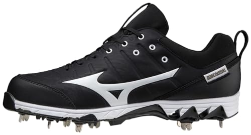 Mizuno 320630.9000.11.0900 9-Spike Herren Metall Baseball Cleat 9 (0900), Schwarz/Weiß, 42.5 EU von Mizuno