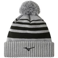 Mizuno Breath Thermo Pom Beanie grau von Mizuno