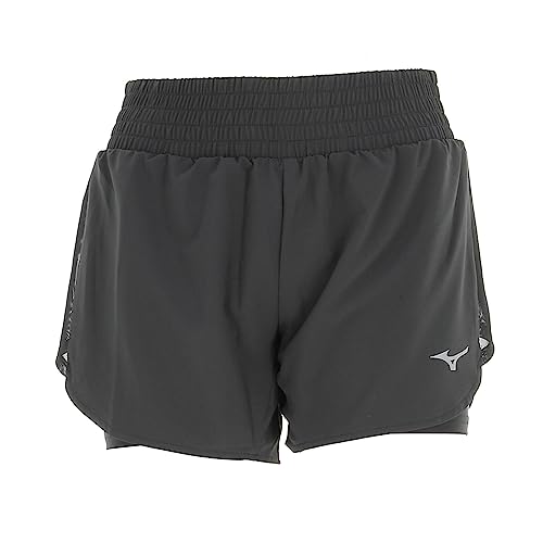Mizuno Damen 2-in-1 4,5 Lässige Shorts, Schwarz, L Mizuno Damen 2-in-1 4,5 Lässige Shorts, Schwarz, L von Mizuno