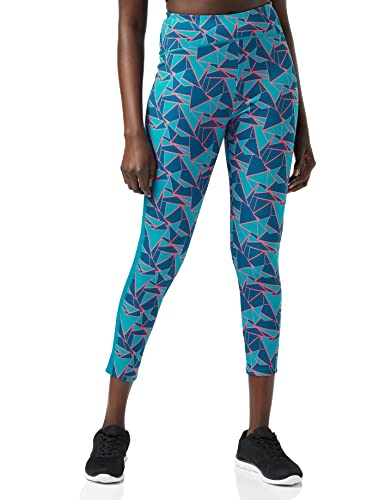 Mizuno Damen 7/8 Printed Tight Trainingshose, Algier blau, M Slim von Mizuno