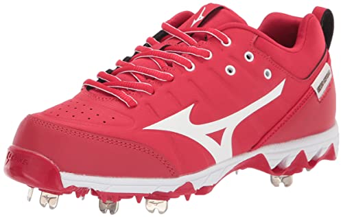 Mizuno Damen 9-Spike Swift 7 Low Softball-Stollen aus Metall, Rot-Weiß von Mizuno