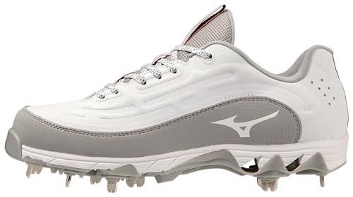 Mizuno Damen 9-Spike Swift 8 Low Metal Softball Stollen, Weiß-Grau, 42.5 EU von Mizuno