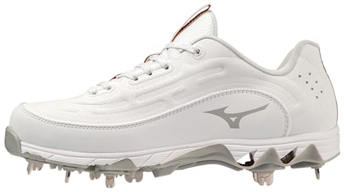 Mizuno Damen 9-Spike Swift 8 Low Metal Softball-Stollen, weiß, 41 EU von Mizuno