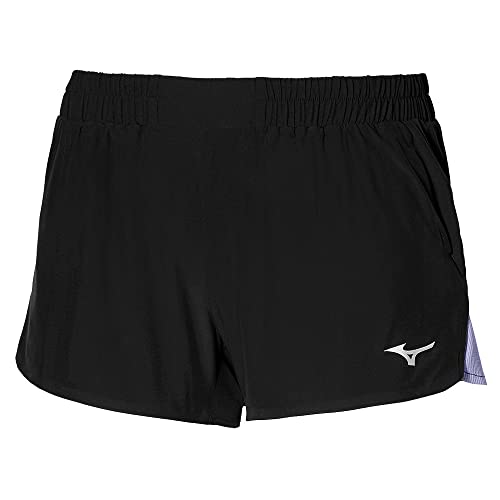 Mizuno Damen Aero 2.5 Shorts, Black/Violet Glow, S von Mizuno