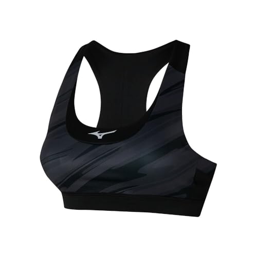 Mizuno Damen Alpha Graphic Bra (W) Sport-BH, Undurchsichtige, Schwarz, XL von Mizuno