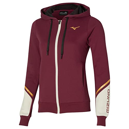 Mizuno Damen Athletics Sweatjacke Kapuzen-Sweatshirt, Cabernet, 32 von Mizuno