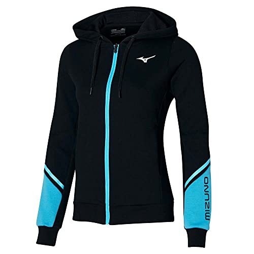 Mizuno Damen Athletics Sweatjacke Kapuzenpullover, Schwarz, 38 von Mizuno