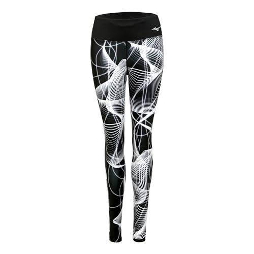 Mizuno Damen Bedruckte Strumpfhose Leggings, Schwarz, L von Mizuno