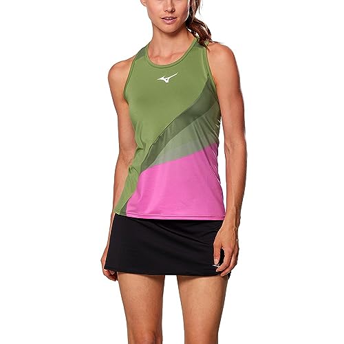 Mizuno Damen Bedruckter Tank T-Shirt, CALLISTE Green, M von Mizuno