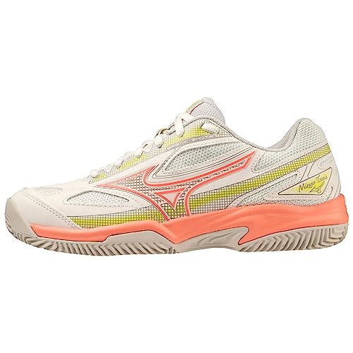 Mizuno Damen Break Shot 4 CC Tennis, Snwwht Neonflm Ggray, 39 EU von Mizuno