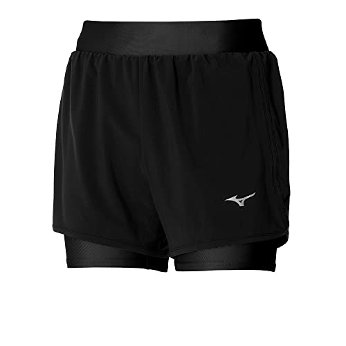 Mizuno Damen Er 4.5 2in1 Lässige Shorts, Schwarz, S von Mizuno