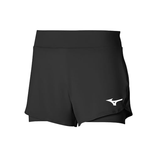 Mizuno Damen Flex Tennis-Shorts, Schwarz, L von Mizuno