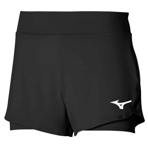 Mizuno Damen Flex Tennis-Shorts, Schwarz, XS von Mizuno