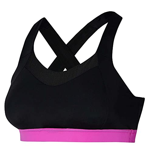 Mizuno Damen High Support Sport-BH, Schwarz/Pink, L von Mizuno