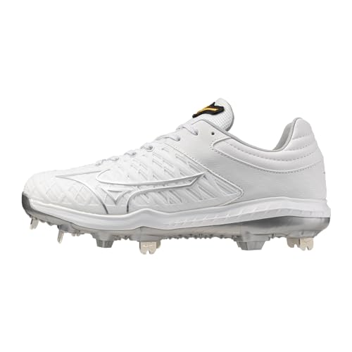 Mizuno Damen Pro Fp Low Metal Fastpitch Cleat, Weiß/Silber, 35 EU von Mizuno