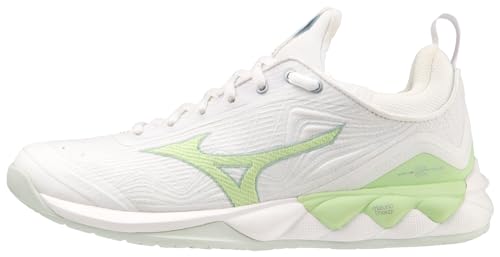 Mizuno Damen Volleyball Shoes, Weiß/Grün (White Glacialridg Patgreen), 37 EU von Mizuno