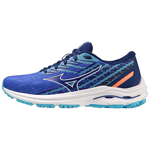 Mizuno Damen Wave Equate 7 Laufen, Dblue White Neonflame, 37 EU von Mizuno