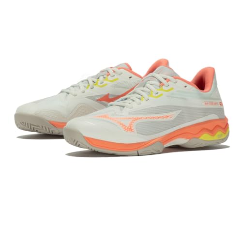 Mizuno Damen Wave Exceed Light 2 Tennis, Snwwht Fcoral Sspring, 40.5 EU von Mizuno