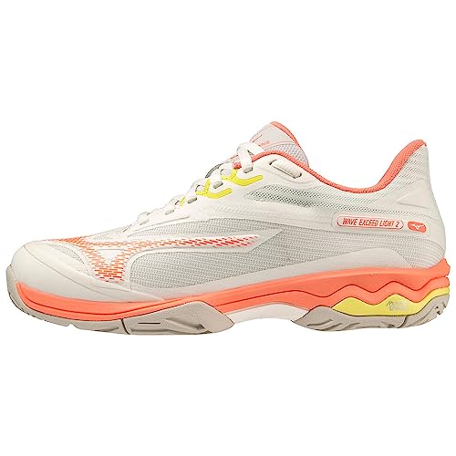 Mizuno Damen Wave Exceed Light 2 Tennis, Snwwht Fcoral Sspring, 40.5 EU von Mizuno