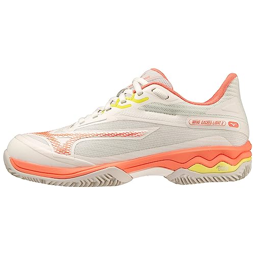 Mizuno Damen Wave Exceed Light 2 Tennis, Snwwht Fusncorl Sspring, 38 EU von Mizuno