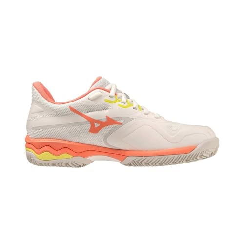 Mizuno Damen Wave Exceed Light 2 Tennis, Snwwht Fusncorl Sspring, 40.5 EU Mizuno Damen Wave Exceed Light 2 Tennis, Snwwht Fusncorl Sspring, 40.5 EU von Mizuno