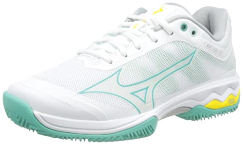 Mizuno Damen Welle übertrifft Licht CC Tennisschuh, Weiß Türkis Highvis, 38.5 EU von Mizuno