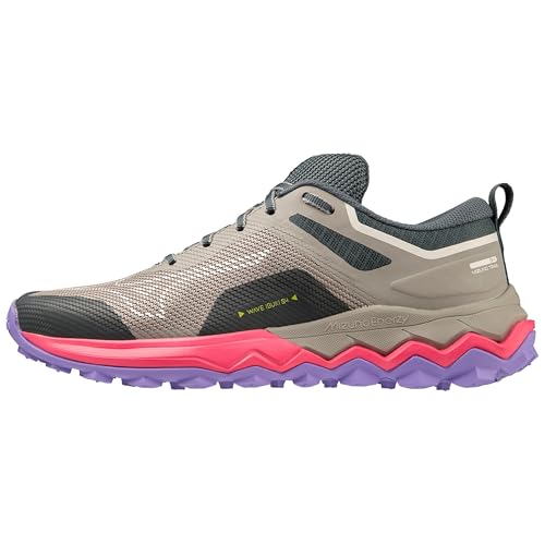 Mizuno Damen Wave Ibuki 4 (W) Trailrunningschuhe, Mehrfarbig (Ghost Gray High Vis Pink Purple Punch), 37 EU von Mizuno