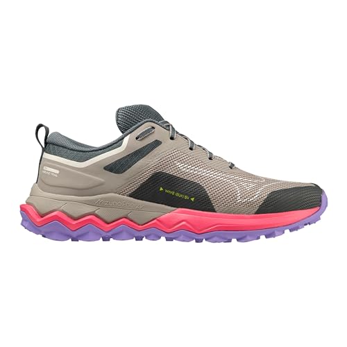 Mizuno Damen Wave Ibuki 4 (W) Trailrunningschuhe, Mehrfarbig (Ghost Gray High Vis Pink Purple Punch), 40 EU von Mizuno