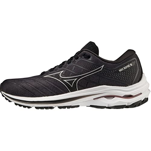 Mizuno Damen Wave Inspire 18 Laufschuh, Schwarz, Silber, Ebenholz, 42.5 EU von Mizuno