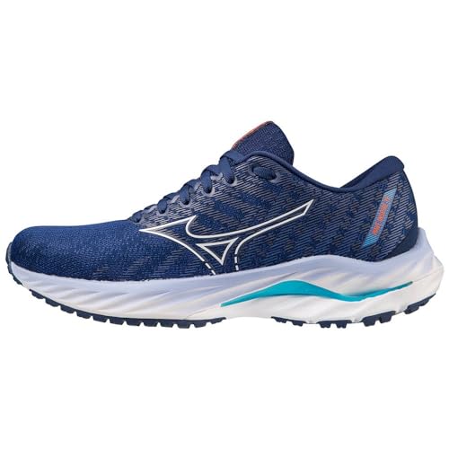 Mizuno Damen Wave Inspire 19 Laufschuhe Stabilitätsschuh Dunkelblau - Weiß 39 von Mizuno