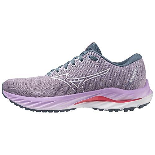 Mizuno Unisex Wave Inspire 19 Straßen-Laufschuh, Wisteria/White/Sun Kissed Coral, 42 EU von Mizuno