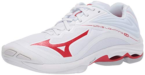 Mizuno Wave Lightning Z6 Damen Volleyball-Schuh, Weiß/Rot, 36.5 EU von Mizuno