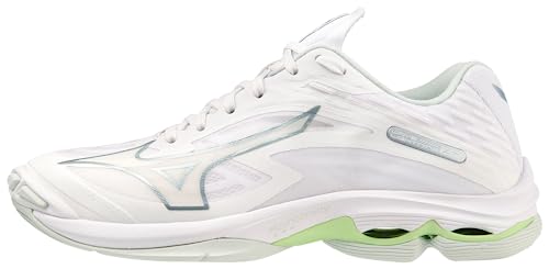 Mizuno Damen Wave Lightning Z7 (W) Volleyballschuhe, Weiß/Grün (White Glacial Ridge Patina Green), 42 EU von Mizuno