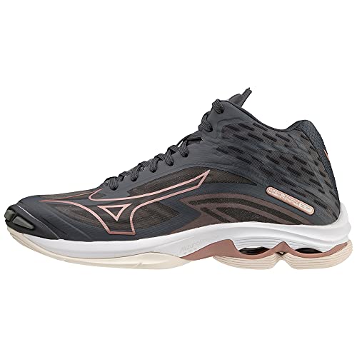 Mizuno Damen Wave Lightning Z7 Mid Handballschuhe, Ebony Rose Quietshade, 42.5 EU von Mizuno