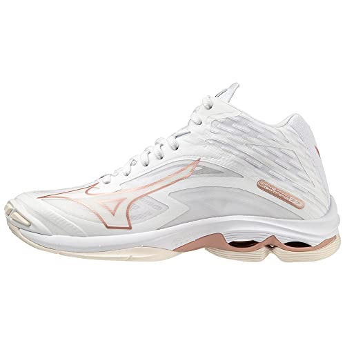 Mizuno Damen Wave Lightning Z7 Mid Handballschuhe, White Rose Snowwhite, 42.5 EU von Mizuno