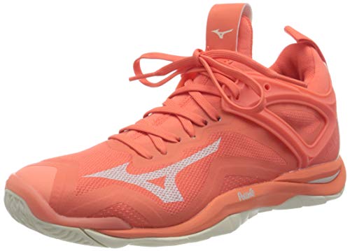 Mizuno Damen Wave Mirage 3 Handballschuh, Livingcoral / Schneewittchen, 38,5 EU von Mizuno