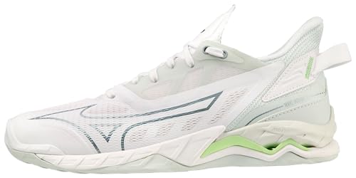 Mizuno Damen Wave Mirage 5 (W) Leichtathletik-Schuh, Weiß/Grün (White Glacial Ridge Patinagreen), 43 EU von Mizuno