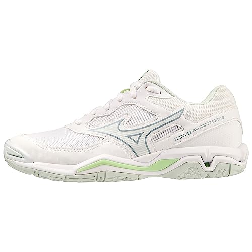 Mizuno Damen Wave Phantom 3 Indoor, Whte Gridge Patinagreen, 37 EU von Mizuno